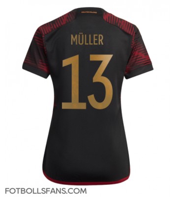 Tyskland Thomas Muller #13 Replika Bortatröja Damer VM 2022 Kortärmad